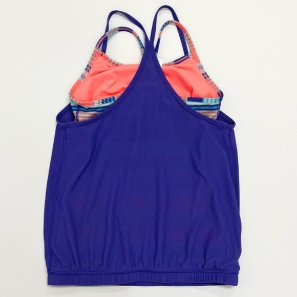 Ivivva Lululemon Tank Jump For Joy Strappy Purple Mesh Built In Shelf Bra Size 6 - Picture 4 of 13
